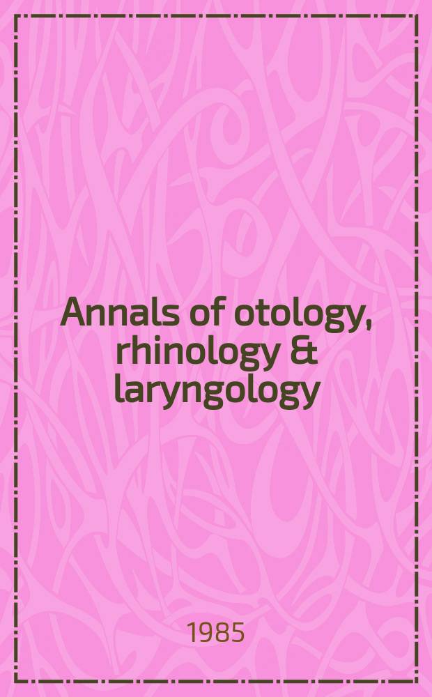 Annals of otology, rhinology & laryngology : Recent advances in otitis media with effusion
