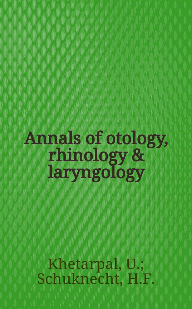 Annals of otology, rhinology & laryngology : In search of pathologic...