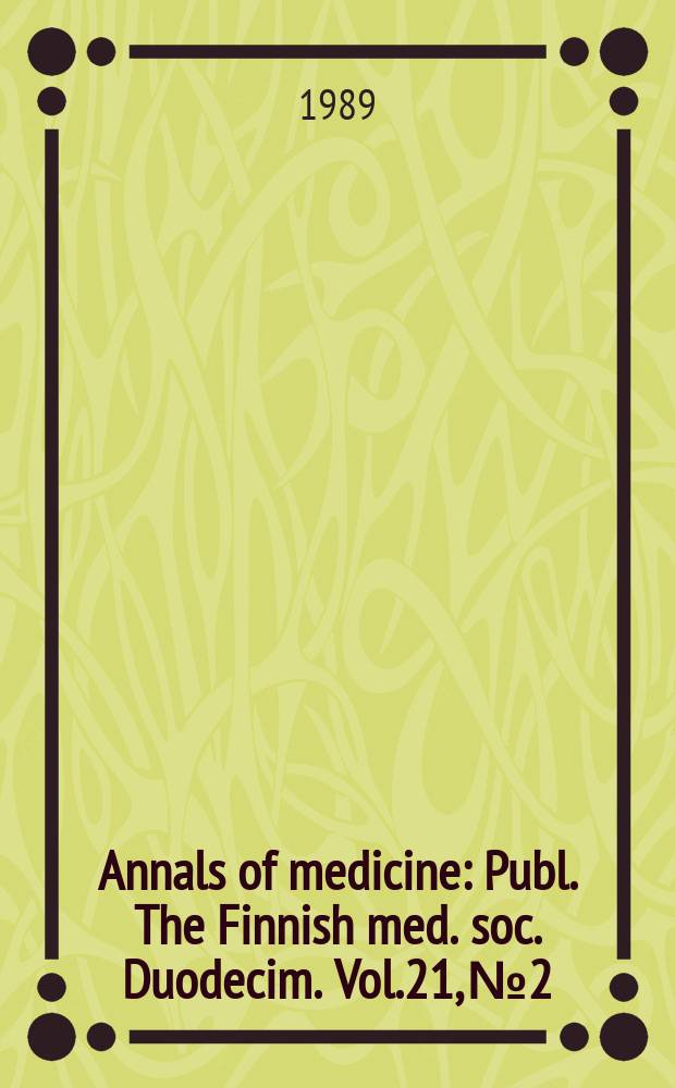 Annals of medicine : Publ. The Finnish med. soc. Duodecim. Vol.21, №2 : Pathobiology of Alzheimer's disease