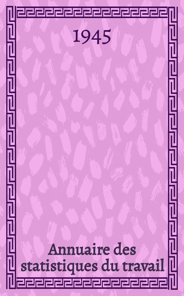 Annuaire des statistiques du travail