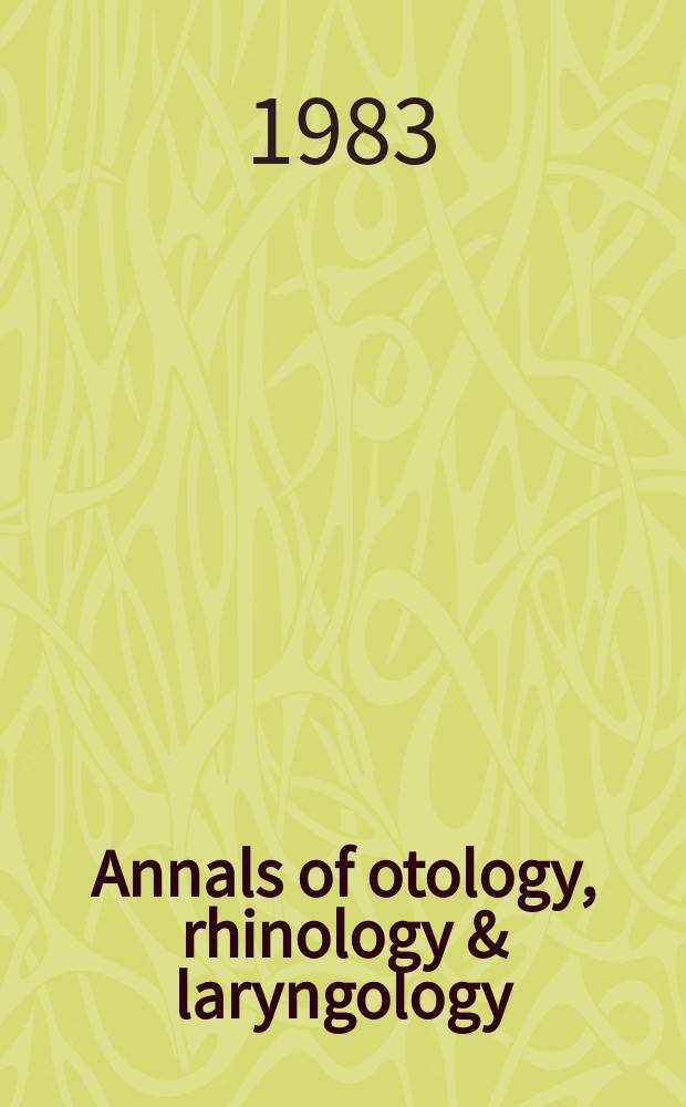 Annals of otology, rhinology & laryngology : High-voltage electron microscopic study of the inner ear