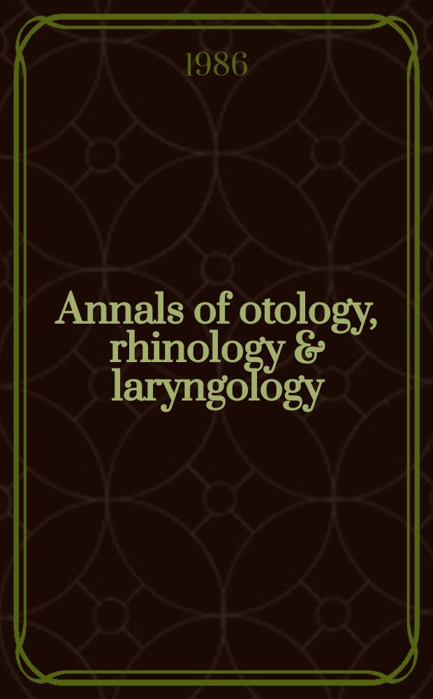 Annals of otology, rhinology & laryngology : Reconstruction of the middle ear with hydroxyapatite implants