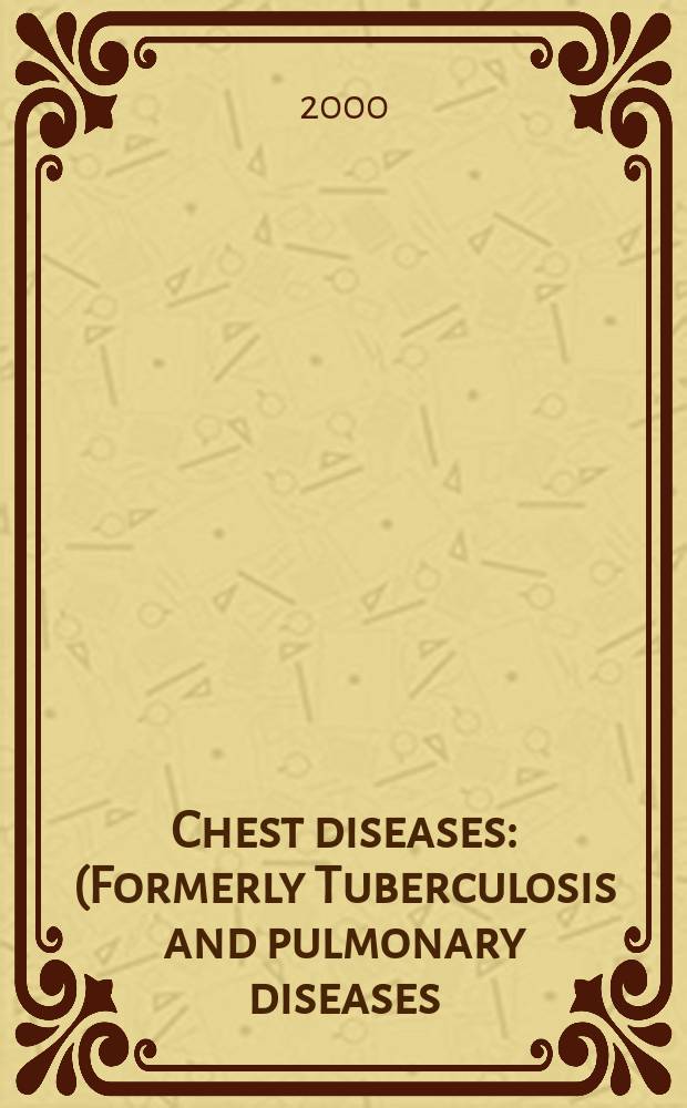 Chest diseases : (Formerly Tuberculosis and pulmonary diseases) Section XV [of] Excerpta medica. Vol.78, №8