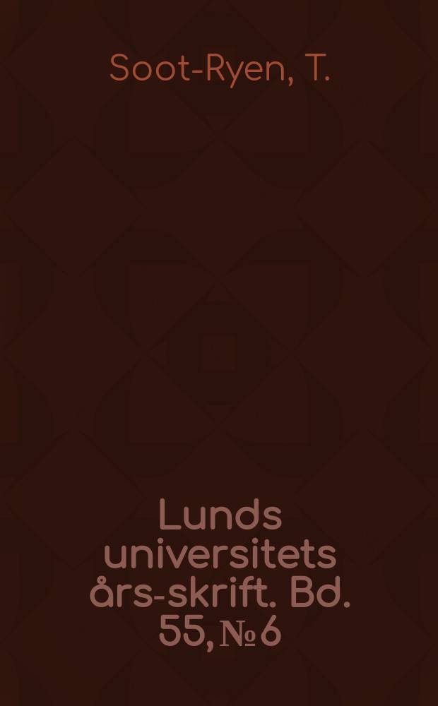 Lunds universitets års-skrift. Bd. 55, № 6 : Pelecypoda