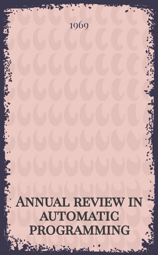 Annual review in automatic programming