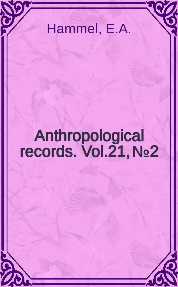 Anthropological records. Vol.21, №2 : A survey of Peruvian fishing communities