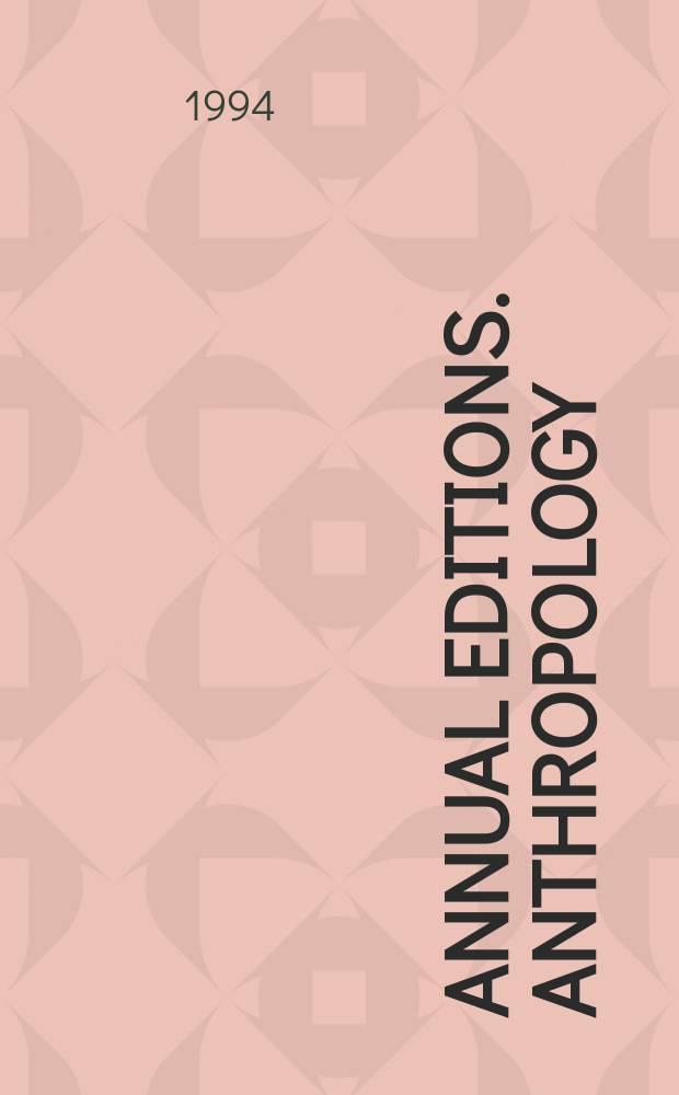 Annual editions. Anthropology