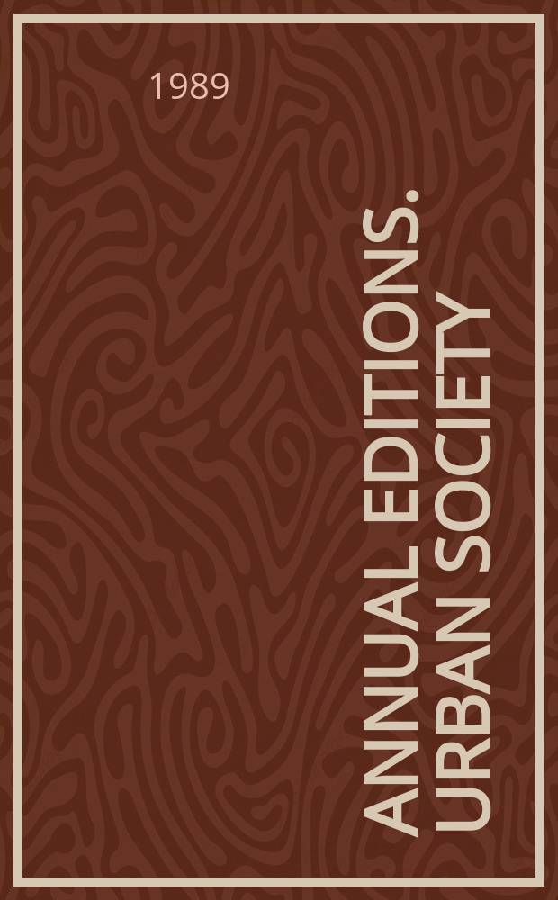 Annual editions. Urban society