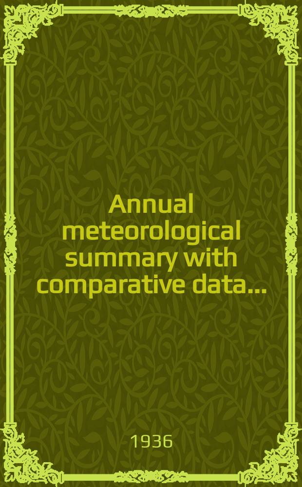Annual meteorological summary with comparative data .. : Oswego, N.Y.
