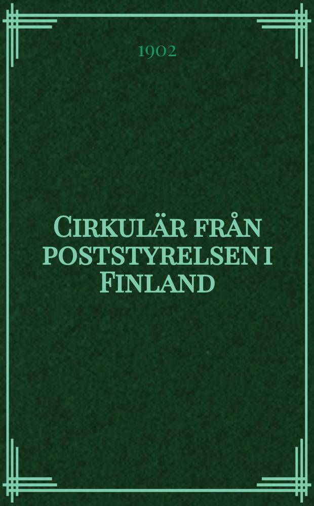 Cirkulär från poststyrelsen i Finland