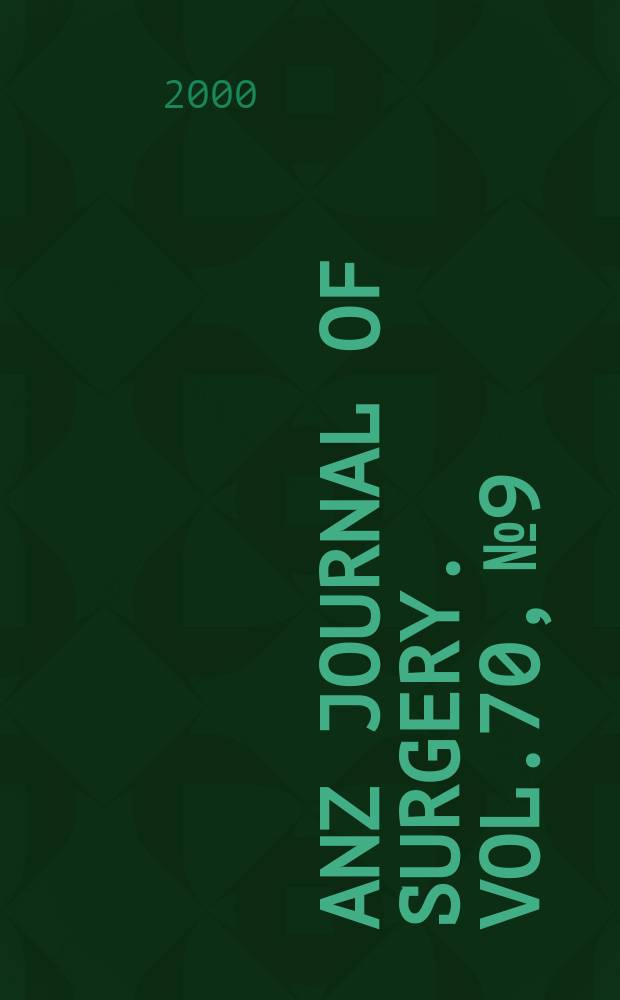 ANZ journal of surgery. Vol.70, №9