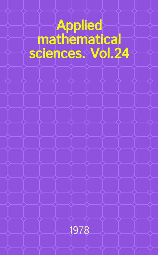 Applied mathematical sciences. Vol.24 : Pattern analysis