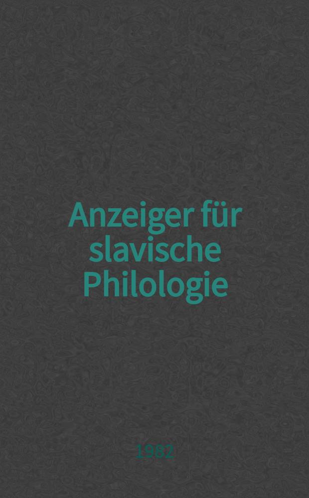 Anzeiger für slavische Philologie