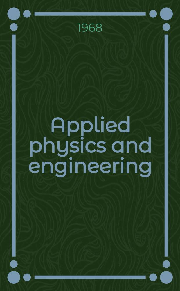 Applied physics and engineering : An international series