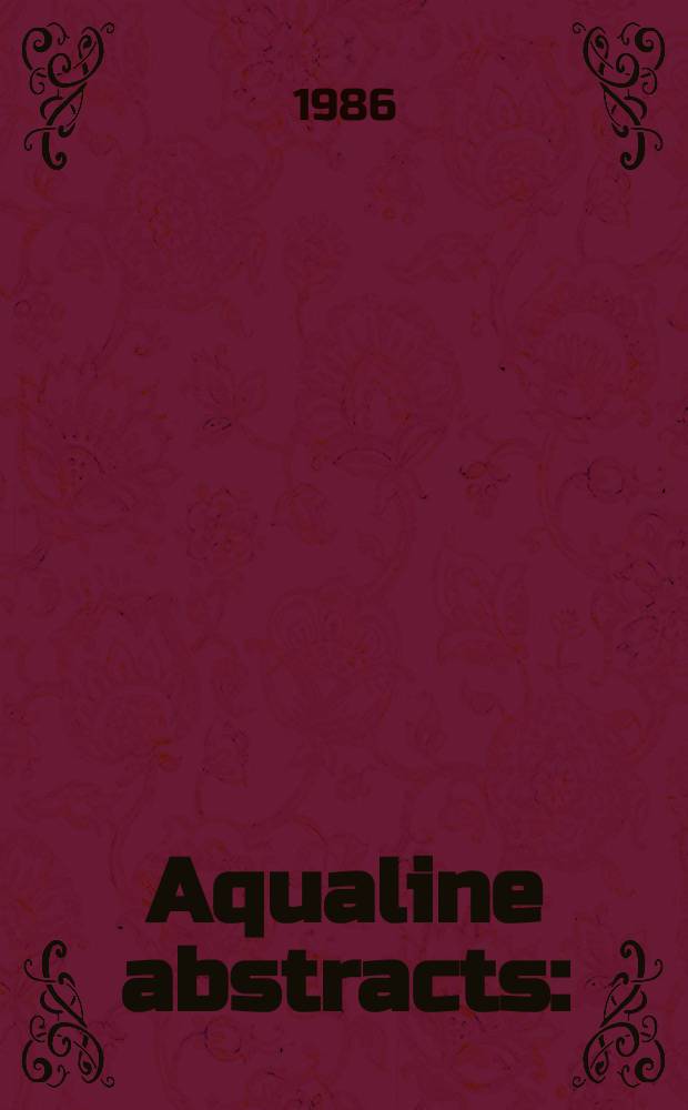 Aqualine abstracts : (Formerly WRC information) Publ. bi-weekly on behalf of the Water research centre. Vol.2, №16
