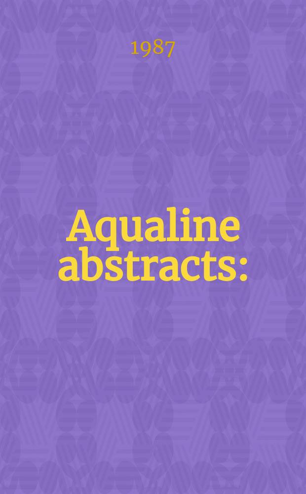 Aqualine abstracts : (Formerly WRC information) Publ. bi-weekly on behalf of the Water research centre. Vol.3, №1
