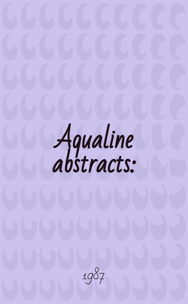 Aqualine abstracts : (Formerly WRC information) Publ. bi-weekly on behalf of the Water research centre. Vol.3, №2