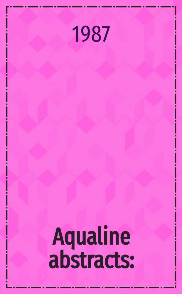 Aqualine abstracts : (Formerly WRC information) Publ. bi-weekly on behalf of the Water research centre. Vol.3, №7