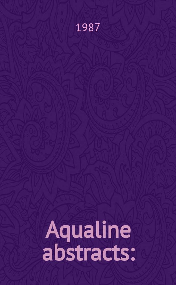 Aqualine abstracts : (Formerly WRC information) Publ. bi-weekly on behalf of the Water research centre. Vol.3, №11