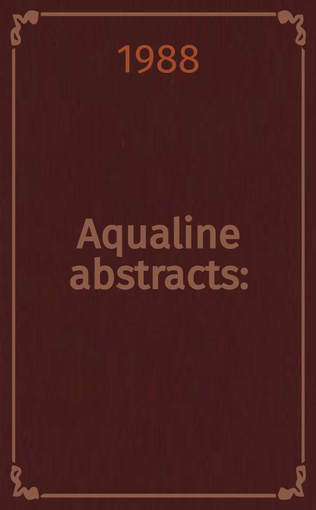 Aqualine abstracts : (Formerly WRC information) Publ. bi-weekly on behalf of the Water research centre. Vol.4, №5