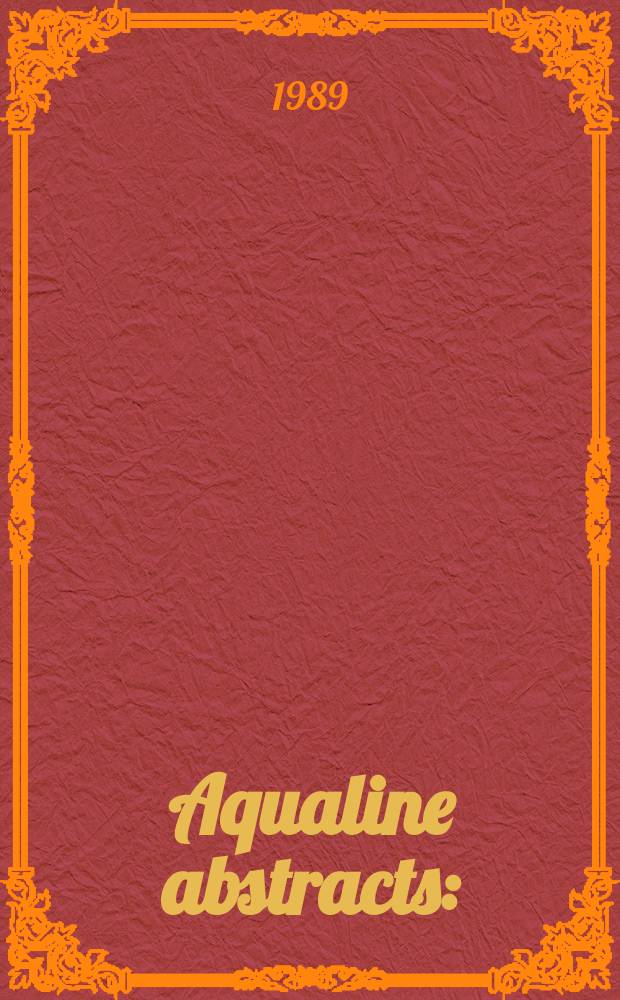 Aqualine abstracts : (Formerly WRC information) Publ. bi-weekly on behalf of the Water research centre. Vol.5, №21