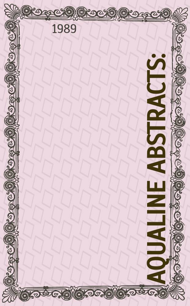 Aqualine abstracts : (Formerly WRC information) Publ. bi-weekly on behalf of the Water research centre. Vol.5, №23