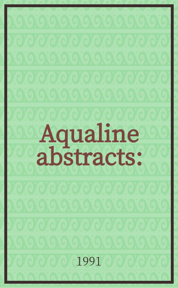 Aqualine abstracts : (Formerly WRC information) Publ. bi-weekly on behalf of the Water research centre. Vol.7, №10