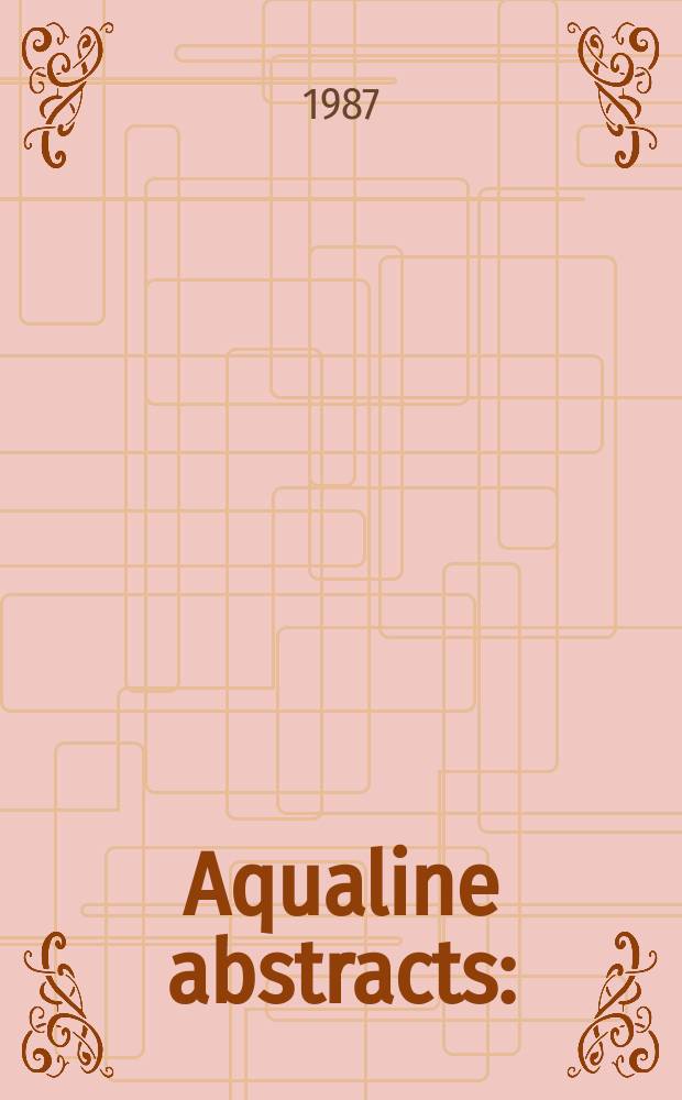 Aqualine abstracts : (Formerly WRC information) Publ. bi-weekly on behalf of the Water research centre. Vol.3, №8