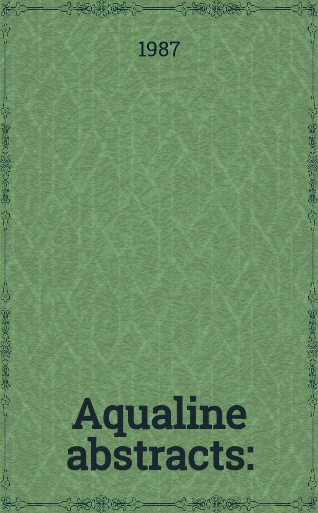 Aqualine abstracts : (Formerly WRC information) Publ. bi-weekly on behalf of the Water research centre. Vol.3, №12