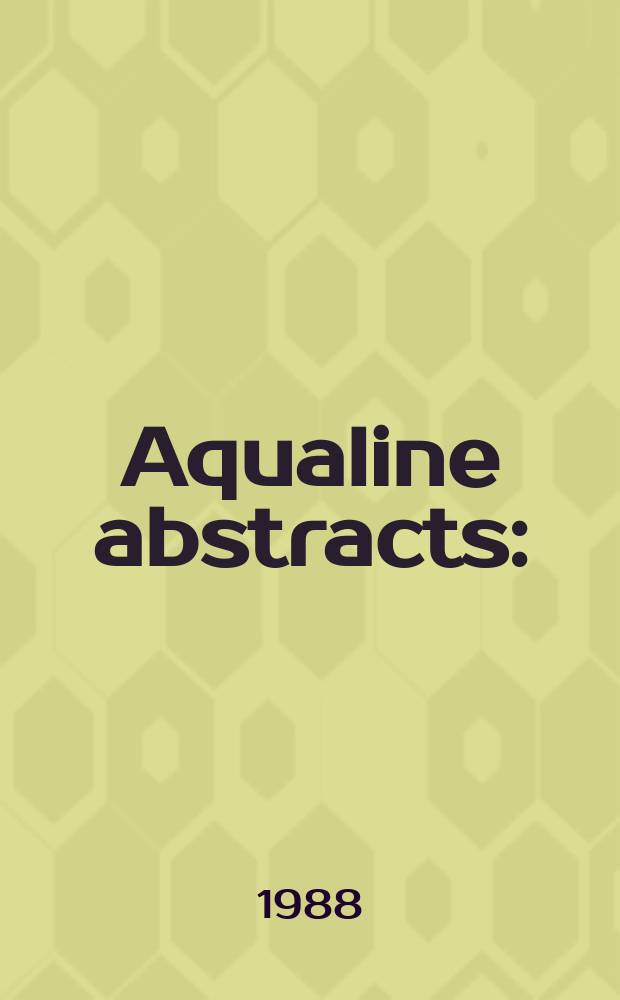 Aqualine abstracts : (Formerly WRC information) Publ. bi-weekly on behalf of the Water research centre. Vol.4, №14