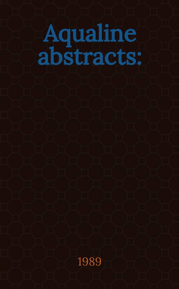 Aqualine abstracts : (Formerly WRC information) Publ. bi-weekly on behalf of the Water research centre. Vol.5, №8