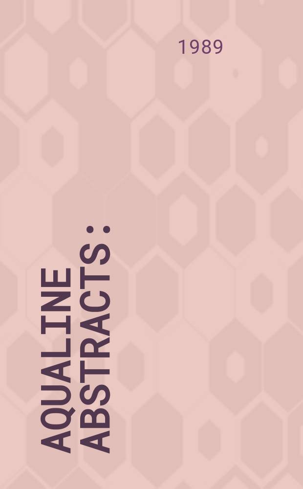 Aqualine abstracts : (Formerly WRC information) Publ. bi-weekly on behalf of the Water research centre. Vol.5, №10