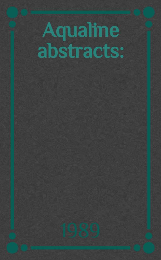 Aqualine abstracts : (Formerly WRC information) Publ. bi-weekly on behalf of the Water research centre. Vol.5, №18
