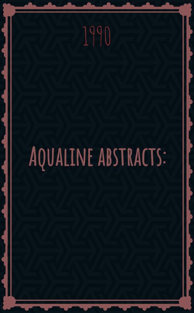 Aqualine abstracts : (Formerly WRC information) Publ. bi-weekly on behalf of the Water research centre. Vol.6, №6
