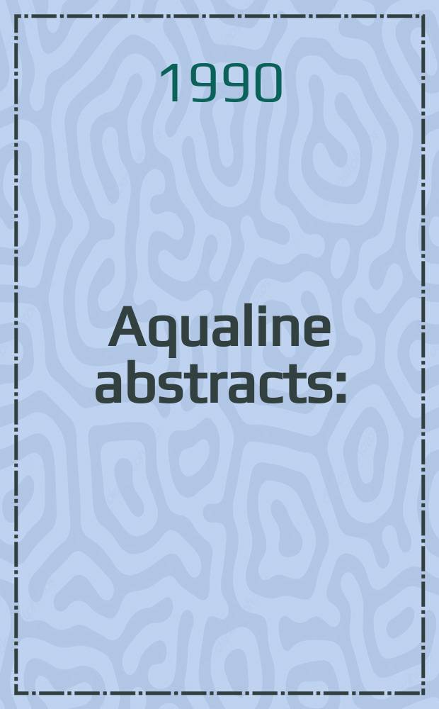 Aqualine abstracts : (Formerly WRC information) Publ. bi-weekly on behalf of the Water research centre. Vol.6, №18