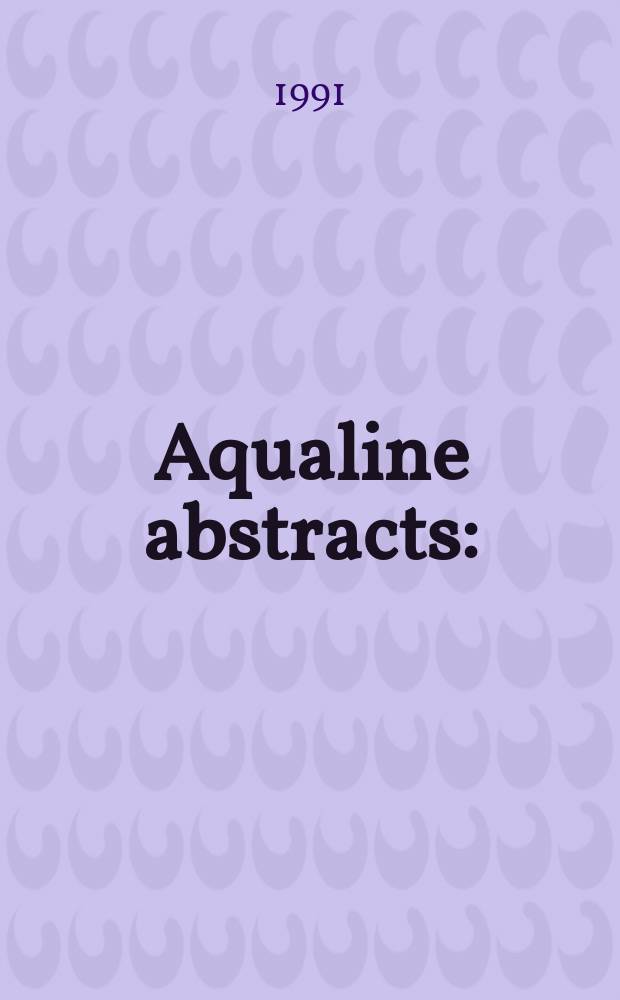 Aqualine abstracts : (Formerly WRC information) Publ. bi-weekly on behalf of the Water research centre. Vol.7, №6