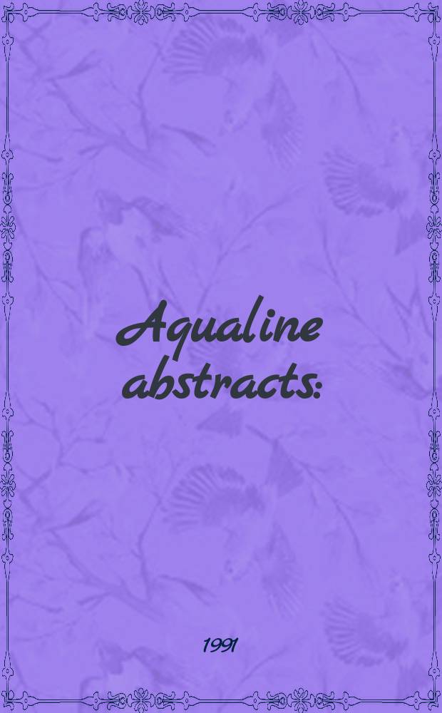 Aqualine abstracts : (Formerly WRC information) Publ. bi-weekly on behalf of the Water research centre. Vol.7, №18