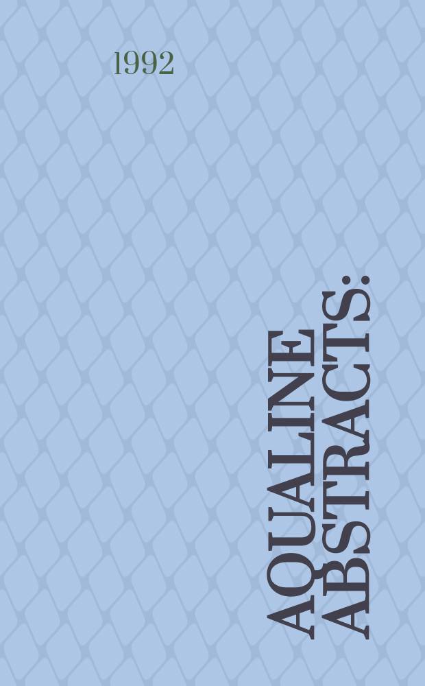 Aqualine abstracts : (Formerly WRC information) Publ. bi-weekly on behalf of the Water research centre. Vol.8, №18