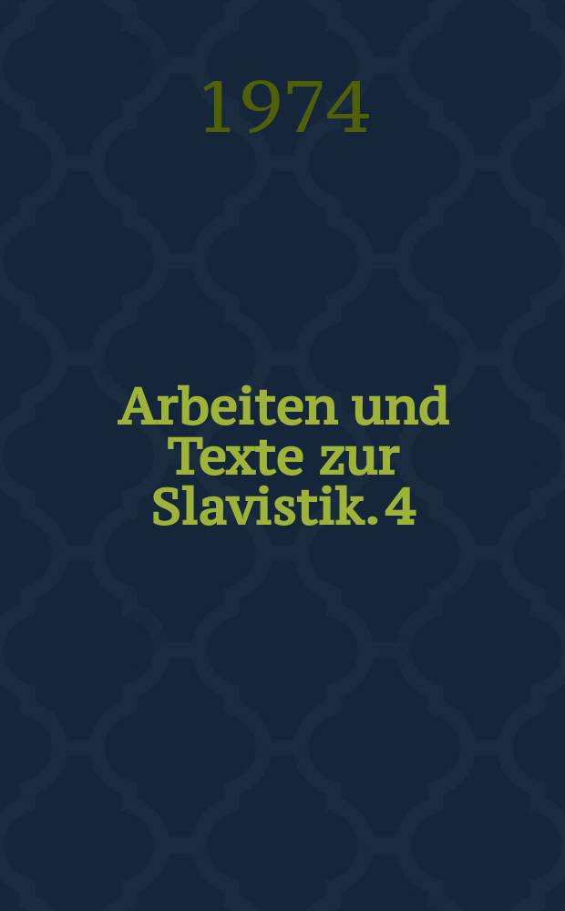 Arbeiten und Texte zur Slavistik. 4 : Zum Deutschlandbild der nichtmarxistischen russischen Sozialisten