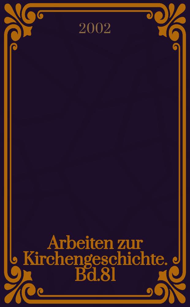 Arbeiten zur Kirchengeschichte. Bd.81 : Der f&uuml;rsorgende Gott