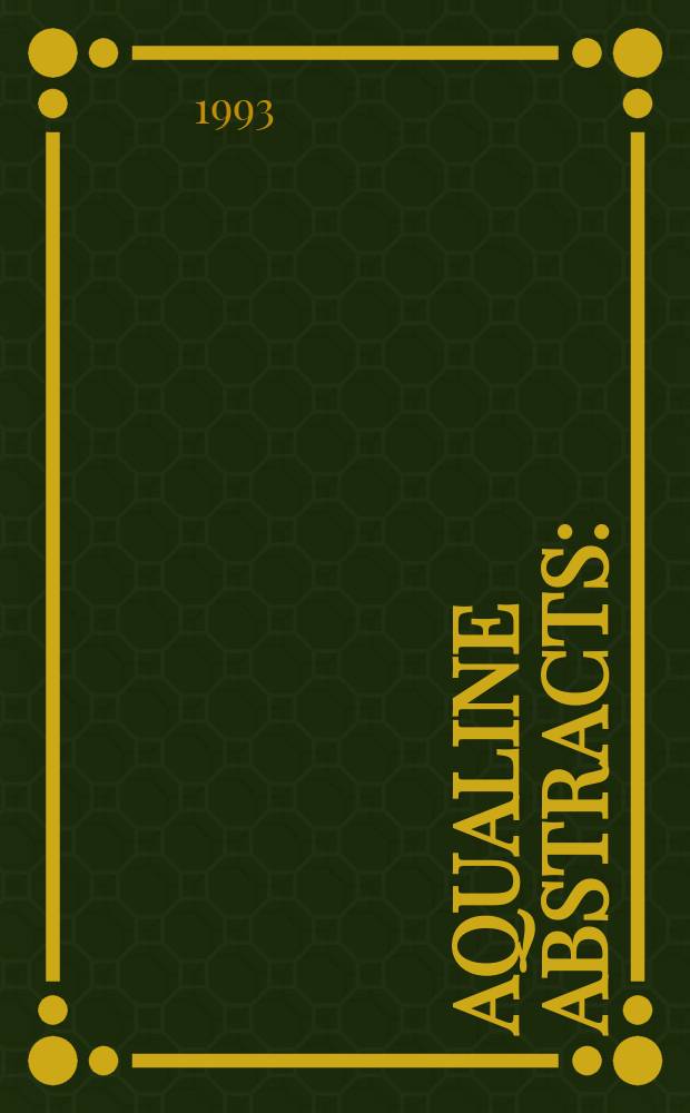 Aqualine abstracts : (Formerly WRC information) Publ. bi-weekly on behalf of the Water research centre. Vol.9, №1