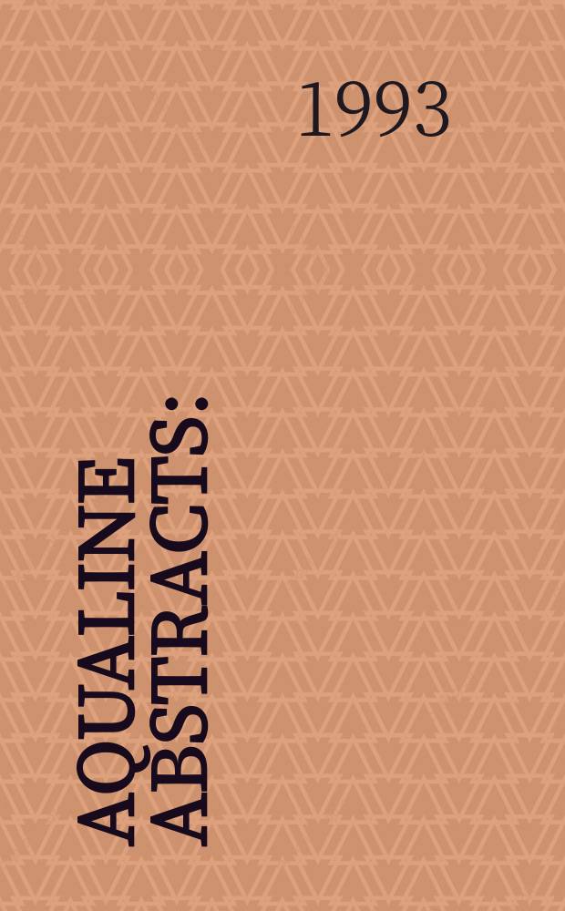 Aqualine abstracts : (Formerly WRC information) Publ. bi-weekly on behalf of the Water research centre. Vol.9, №14