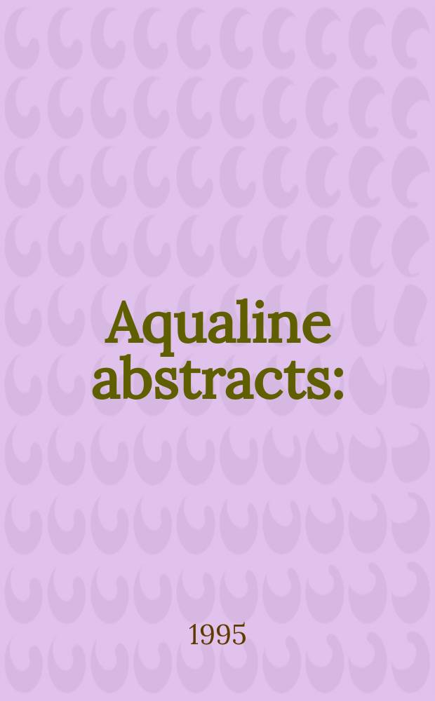 Aqualine abstracts : (Formerly WRC information) Publ. bi-weekly on behalf of the Water research centre. Vol.11, №9