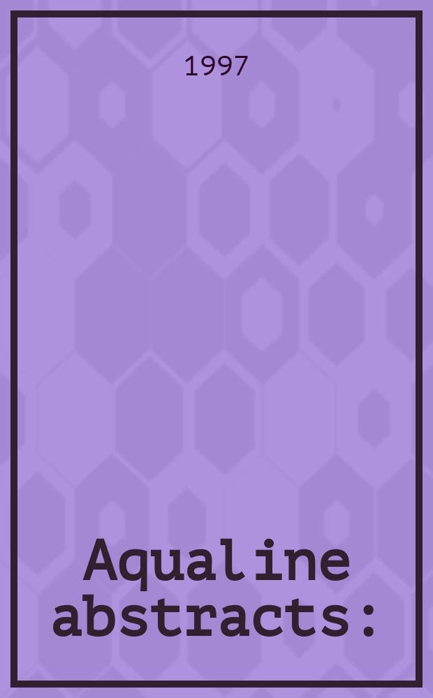 Aqualine abstracts : (Formerly WRC information) Publ. bi-weekly on behalf of the Water research centre. Vol.13, Указатель