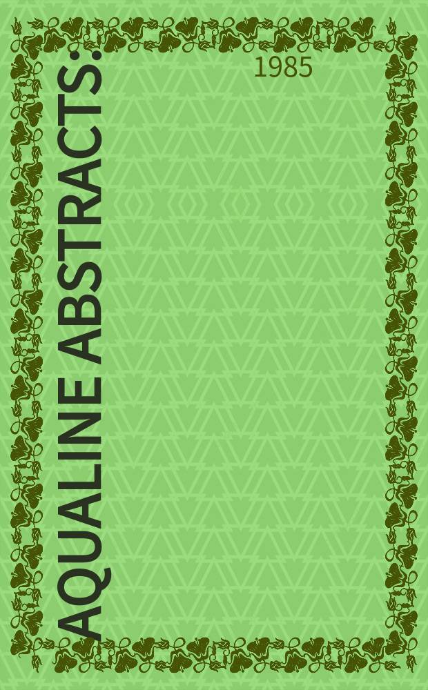 Aqualine abstracts : (Formerly WRC information) Publ. bi-weekly on behalf of the Water research centre. Vol.1, №8