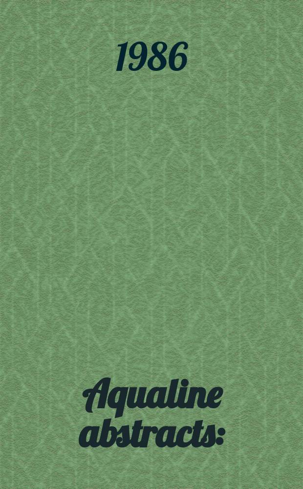 Aqualine abstracts : (Formerly WRC information) Publ. bi-weekly on behalf of the Water research centre. Vol.2, №3