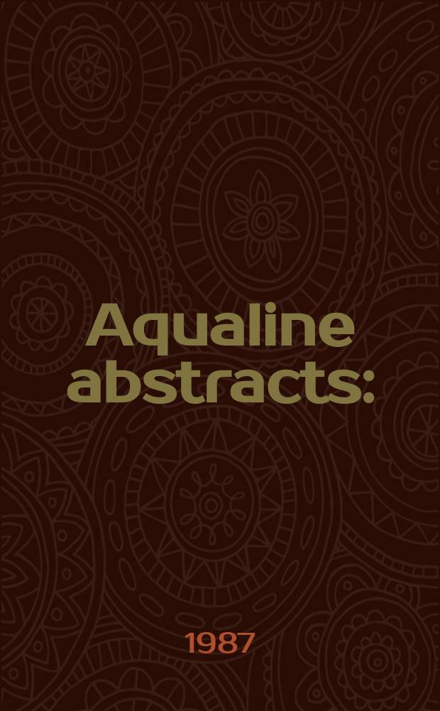 Aqualine abstracts : (Formerly WRC information) Publ. bi-weekly on behalf of the Water research centre. Vol.3, №14