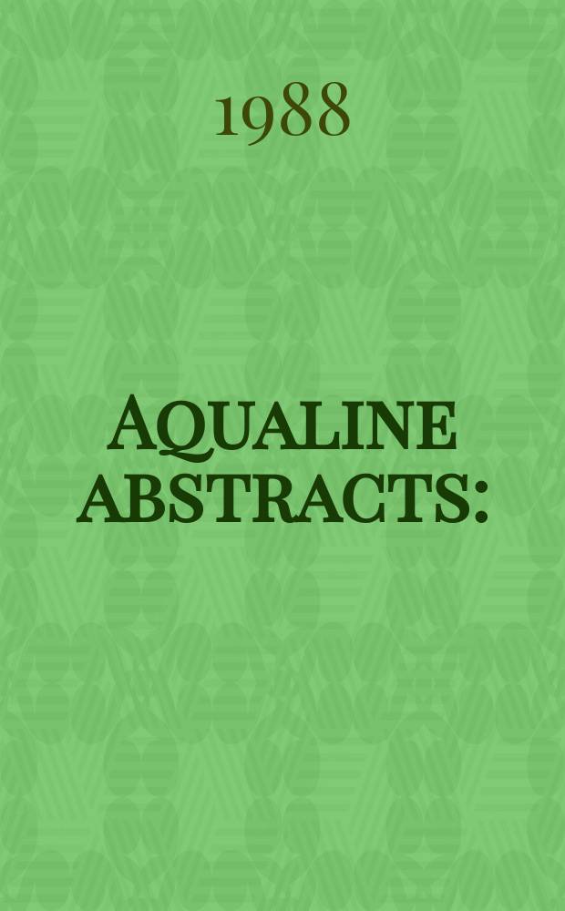 Aqualine abstracts : (Formerly WRC information) Publ. bi-weekly on behalf of the Water research centre. Vol.4, №11