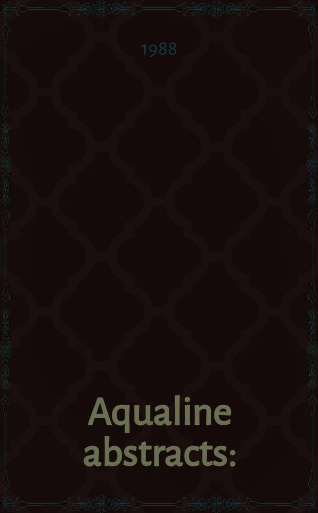 Aqualine abstracts : (Formerly WRC information) Publ. bi-weekly on behalf of the Water research centre. Vol.4, №22