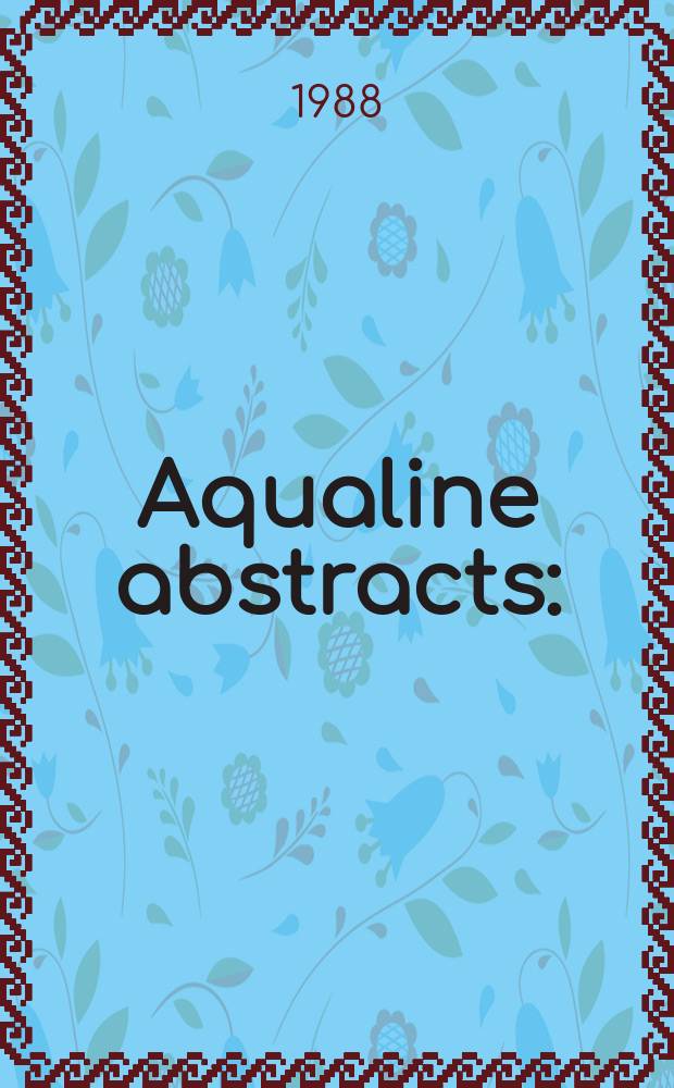 Aqualine abstracts : (Formerly WRC information) Publ. bi-weekly on behalf of the Water research centre. Vol.4, №23